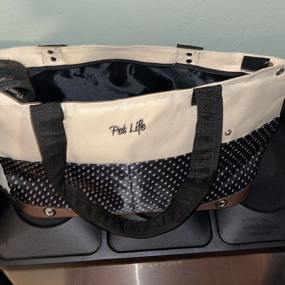 Pet Life Tote Spotted Fashion Pet Carrier/SecurerAbove-top Dual-Zipper